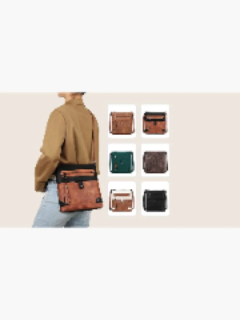 Waterproof Faux Leather Crossbody Bag for Women, Multi-Pocket Shoulder Handbag